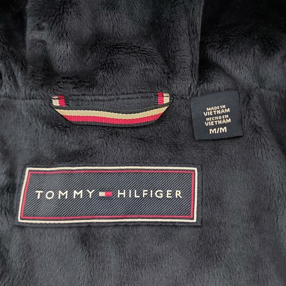 Tommy Hilfiger Jacket Womens Medium Navy Hooded Soft Shell Fleece Lined - Picture 11 of 12